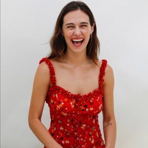 Realisation Par Julia Dress Rouge Fleur XS